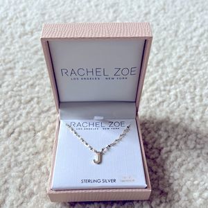 RACHEL ZOE ‘J’ Initial Necklace. Sterling silver. NEW!